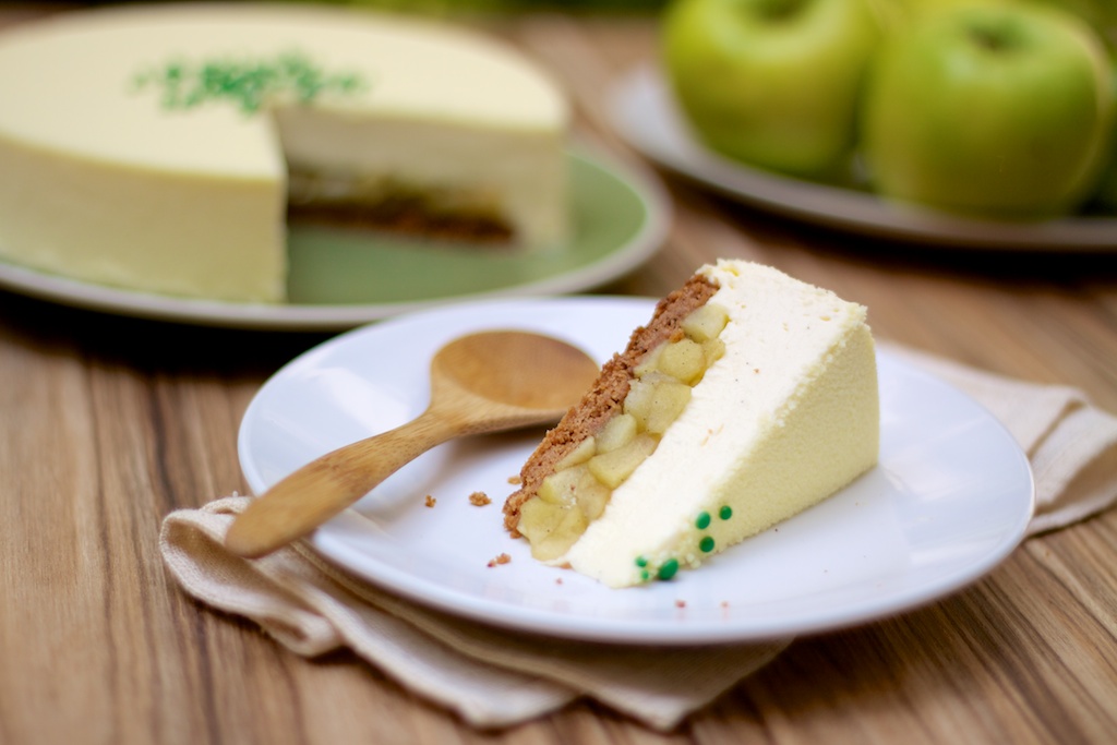 Cheesecake de maçã verde